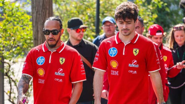 Lewis Hamilton and Charles Leclerc (via Getty)