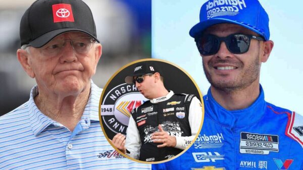 Joe Gibbs, Kyle Busch and Kyle Larson