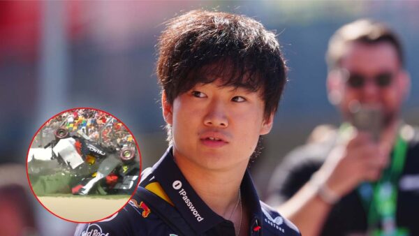 Yuki Tsunoda (via Getty, Screenshot via F1)