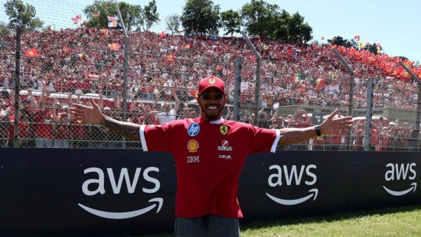 Lewis Hamilton in front of the Tifosi at the Emilia Romagna GP (via reuters)