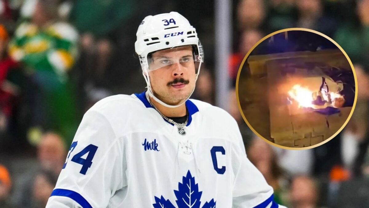 Former Maple Leafs Star Takes Brutal SWIPE at Auston Matthews Following Game 7 Elimination Against Panthers 2 Auston Matthews jersey burning