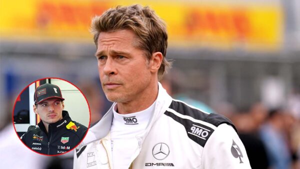 Brad Pitt (via Getty), Max Verstappen (via Red Bull)