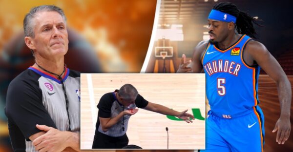 Lu Dort Leaving Referee Scott Foster Bloodied with Broken Tooth Sends NBA Twitter in Flames:”Got Hurt by His Own Teammate”