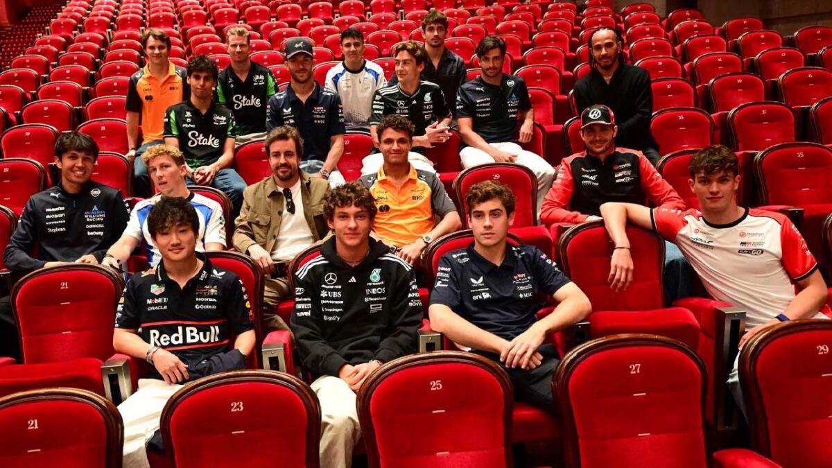 Will Lewis Hamilton Produce More Films After Brad Pitt's F1 Movie? 1 Lewis Hamilton at the private screening of the F1 film with rest of the grid (via F1)