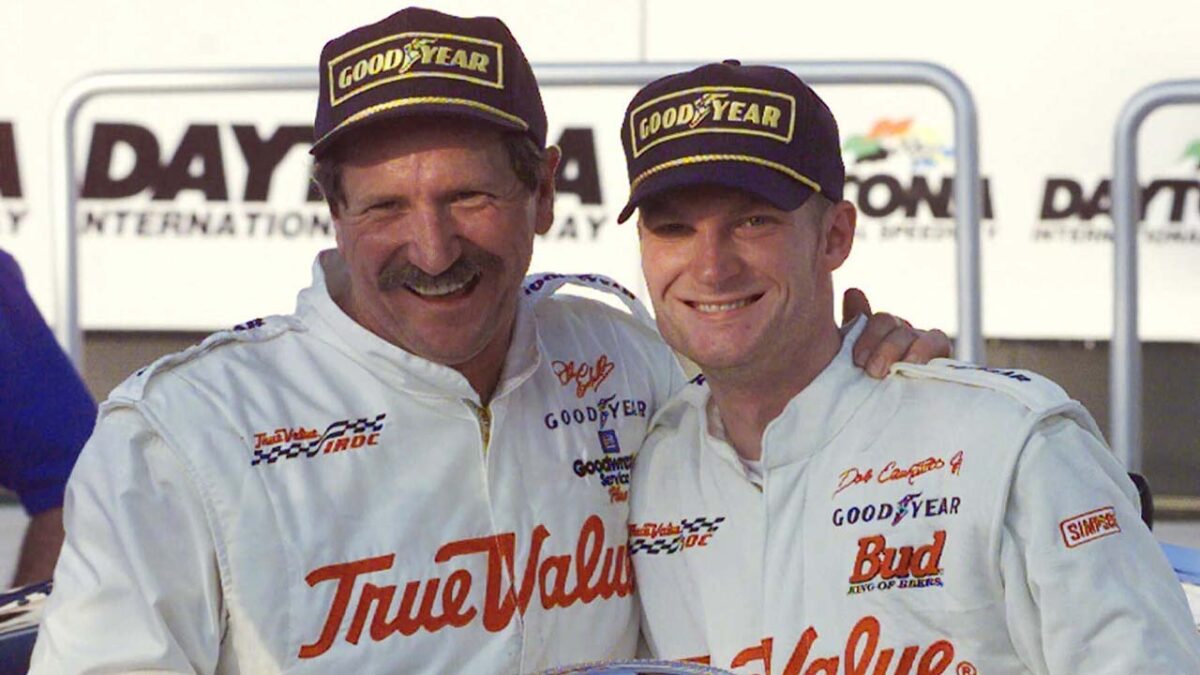 Dale Earnhardt Jr. with his father Dale Earnhardt Sr. (via AP News)