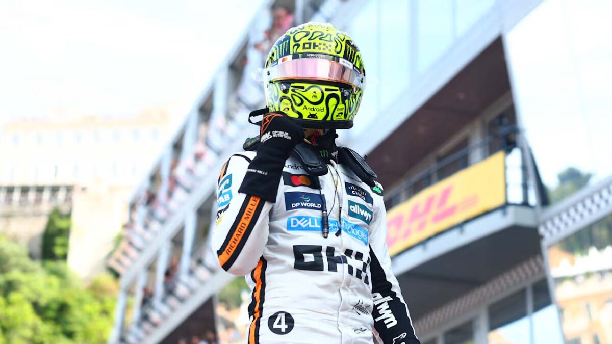 Lando Norris Blames Max Verstappen for Backing Him Against Rivals for monaco gp win 1 Lando Norris at the Monaco GP (via F1)