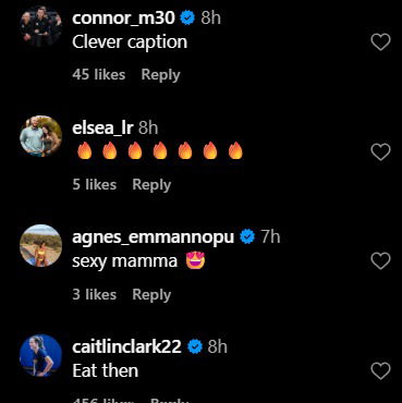 Caitlin Clark and Connor McCaffery's reactions to Lexie Hull's IG post