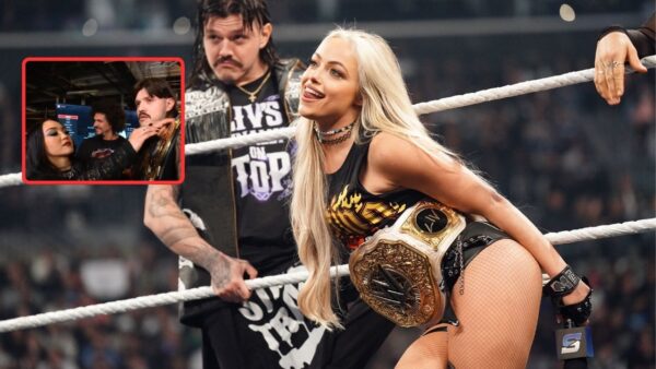 Liv Morgan catches Dominik Mysterio and Roxanne Perez