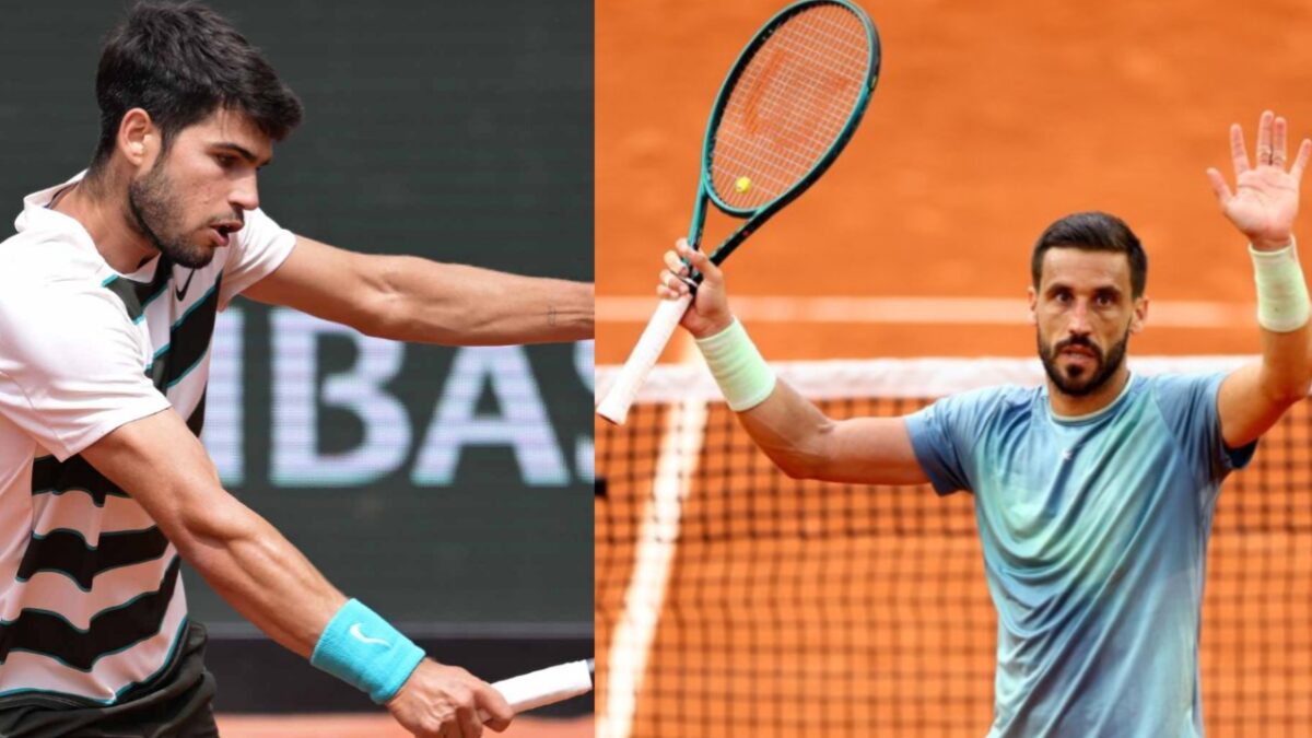 (Video) Damir Dzumhur Becomes a Meme After Forgetting Match Point Against Mpetshi Perricard at Roland Garros 2 Damir Dzumhur and Carlos Alcaraz