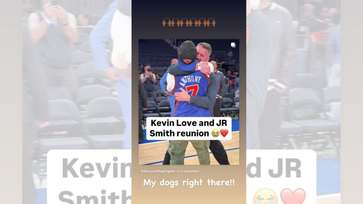 LeBron James Reacts As JR Smith and Kevin Love Have Emotional Reunion At Knicks Game 1 LeBron James Instagram post