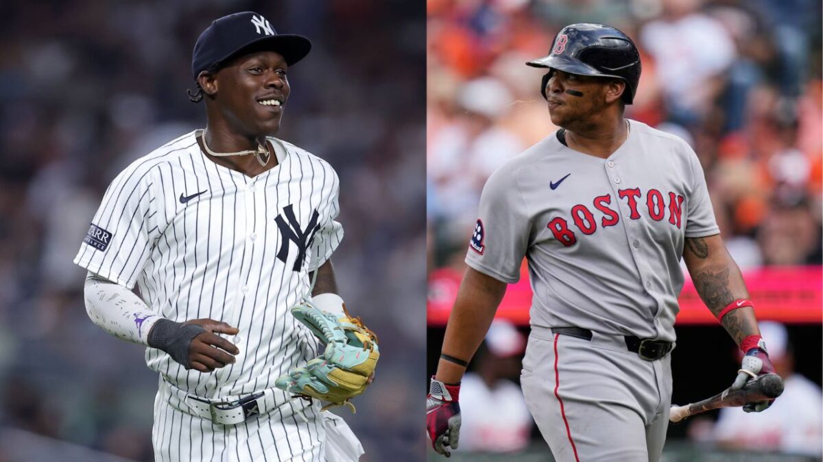 "Show That Video to Rafael Devers" - Fans Take WILD Shot at Rafael Devers as Yankees Jazz Chisholm Jr. Moves to 3B Position 1 Jazz Chisholm Jr. and Rafael Devers