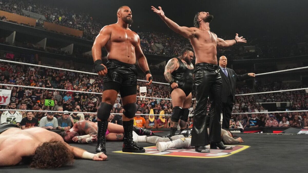 El Grande Americano Upsets AJ Styles and CM Punk to Qualify for Money in the Bank on Raw 2 Seth Rollins' trio standing tall over CM Punk, Sami Zayn and Jey Uso