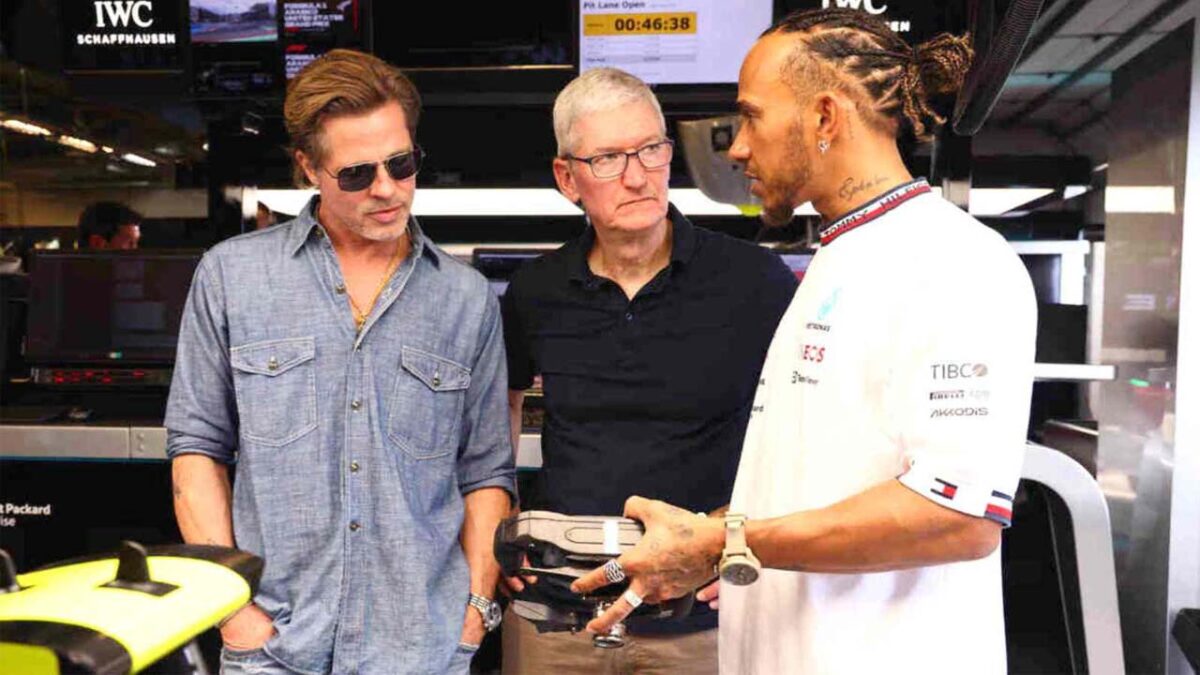 Brad Pitt Declares F1 Drivers Need 'Thicker Skin' Than Movie Stars After Starring in Lewis Hamilton's Dream Film 1 Brad Pitt, Apple CEO Tim Cook, Lewis Hamilton (via IMAGO)