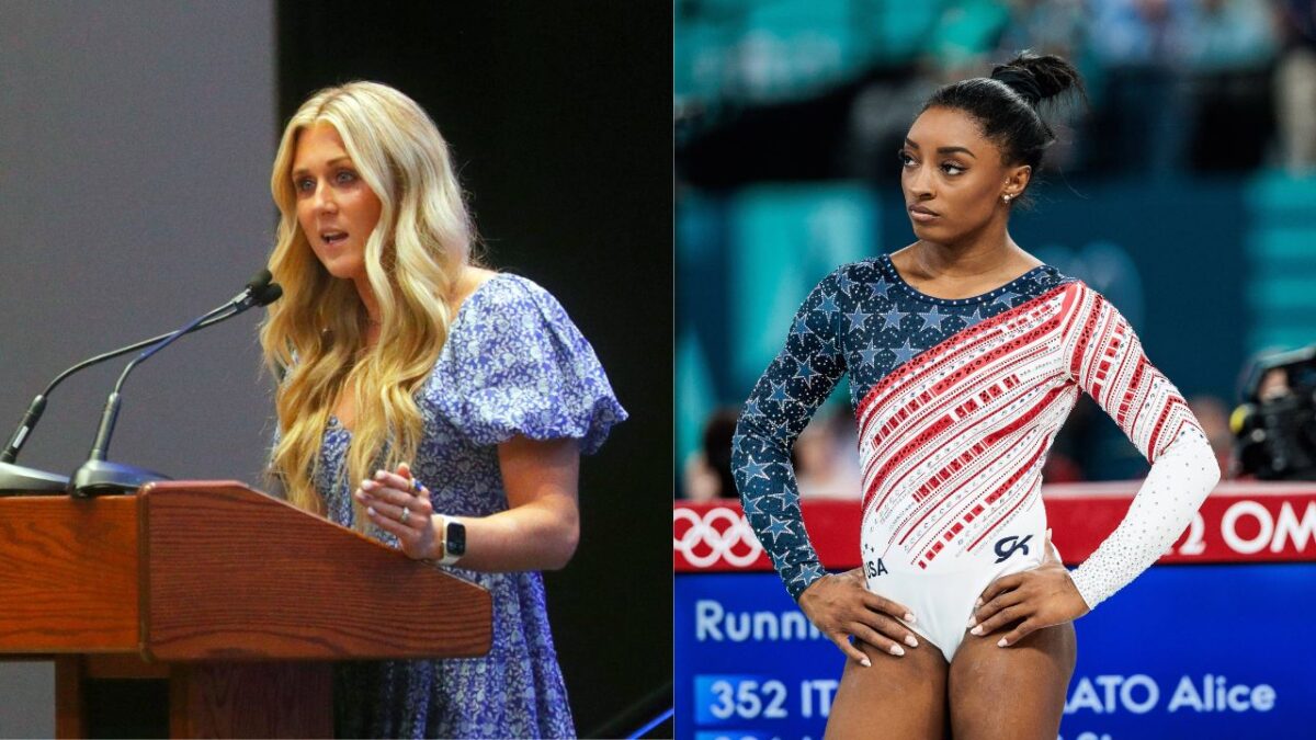 Simone Biles Faces Extreme BACKLASH from Social Media Users Following Her Attack on Riley Gaines: "An Absolute Moron" 1 Riley Gaines and Simone Biles