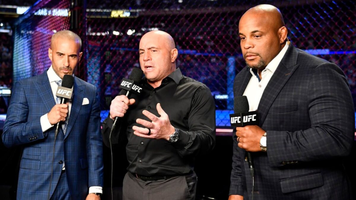 Joe Rogan with Daniel Cormier and Jon Anik 