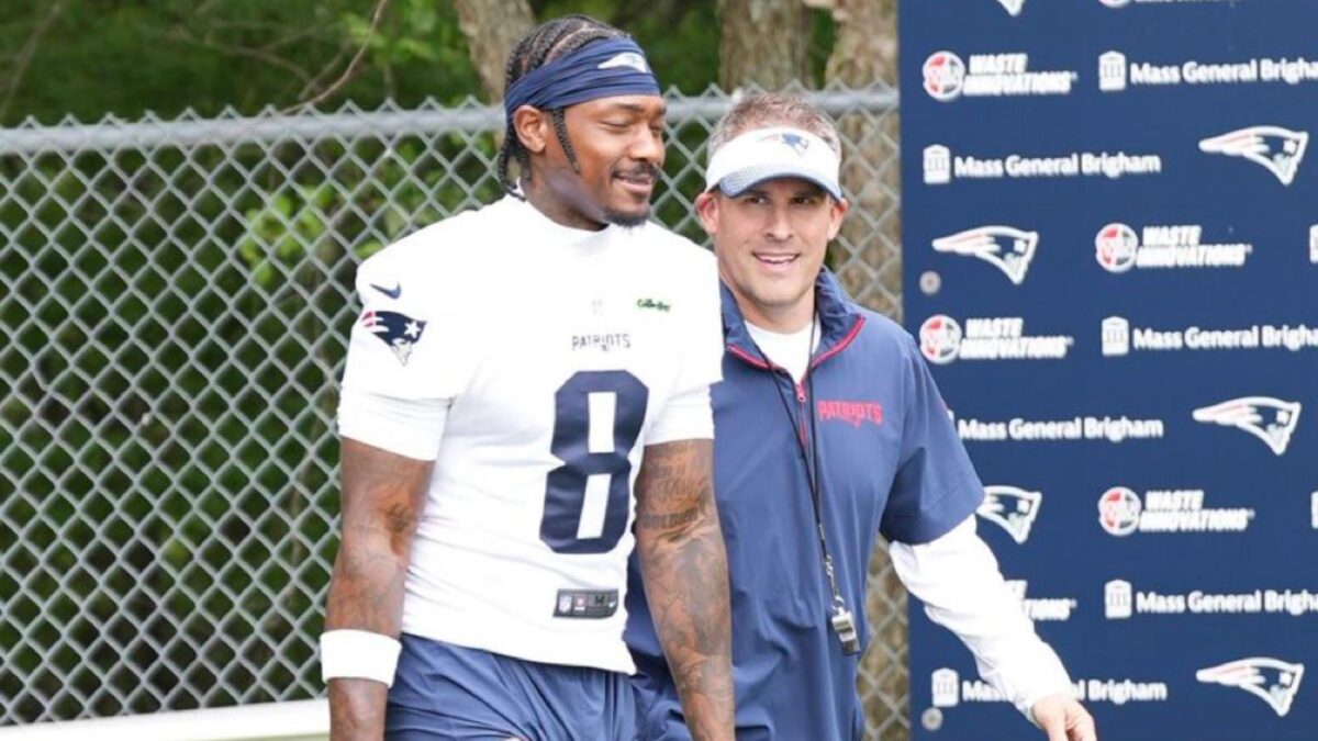Stefon Diggs Deflects Questions About 'Pink Substance' at Cardi B Yacht Party 1 Stefon Diggs with Patriots OC Josh McDaniels