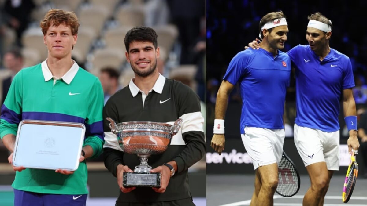 (Video) Roger Federer Becomes the Honorary Starter for the 24 Hours of Le Mans 2 Carlos Alcaraz Jannik Sinner Roger Federer Rafael Nadal