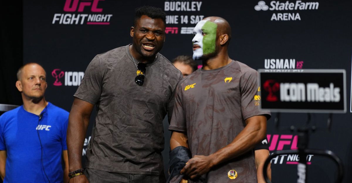 “Check on Dana White” – Fans Stunned as Francis Ngannou Walks Out with Kamaru Usman at UFC Face-offs