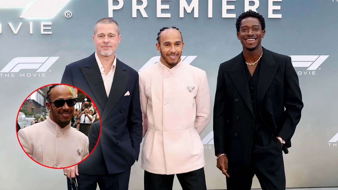 (Video) Lewis Hamilton Stuns with ‘GOAT-Ish’ Brooch at F1 film premiere