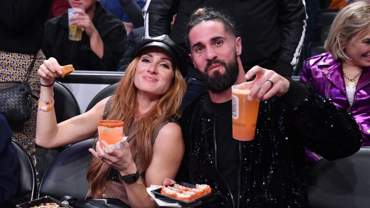 Becky Lynch and Seth Rollins