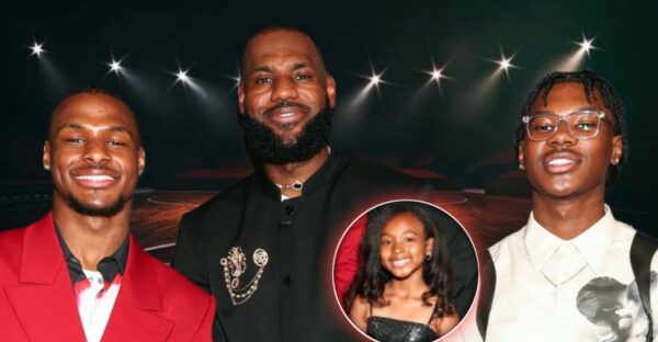 Bronny James, LeBron James, Zhuri James and Bryce James