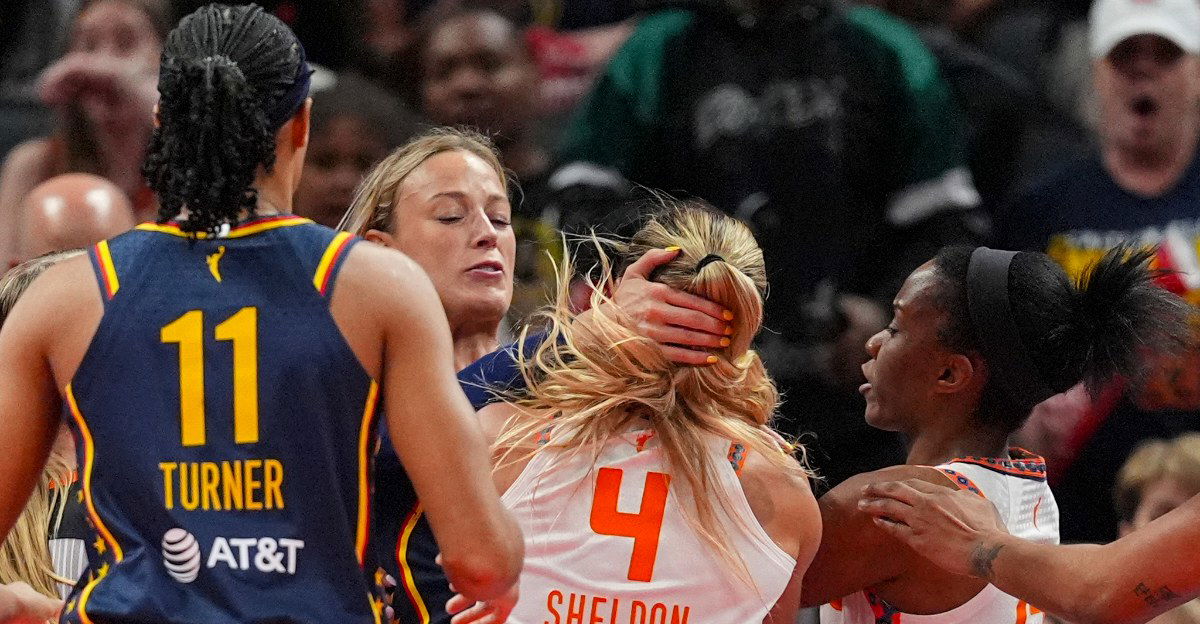 Defending Caitlin Clark Helps Sophie Cunningham's Jersey Sell Out Overnight 1 Sophie Cunningham praised for fighting Jacy Sheldon