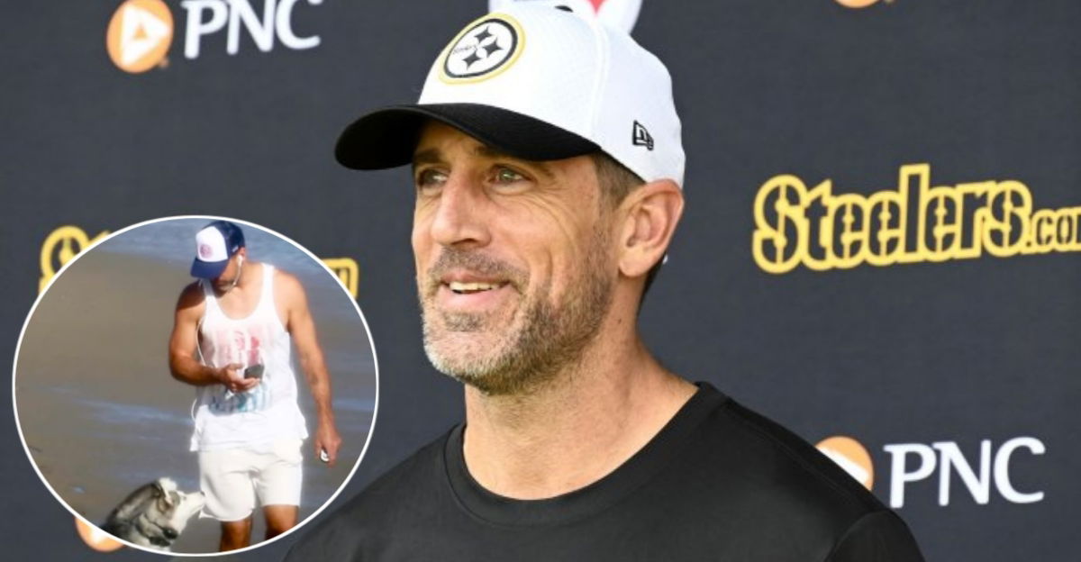 Aaron Rodgers Seen Strolling Alone on the Beach as Rumors of Marriage to Mystery Woman Thicken
