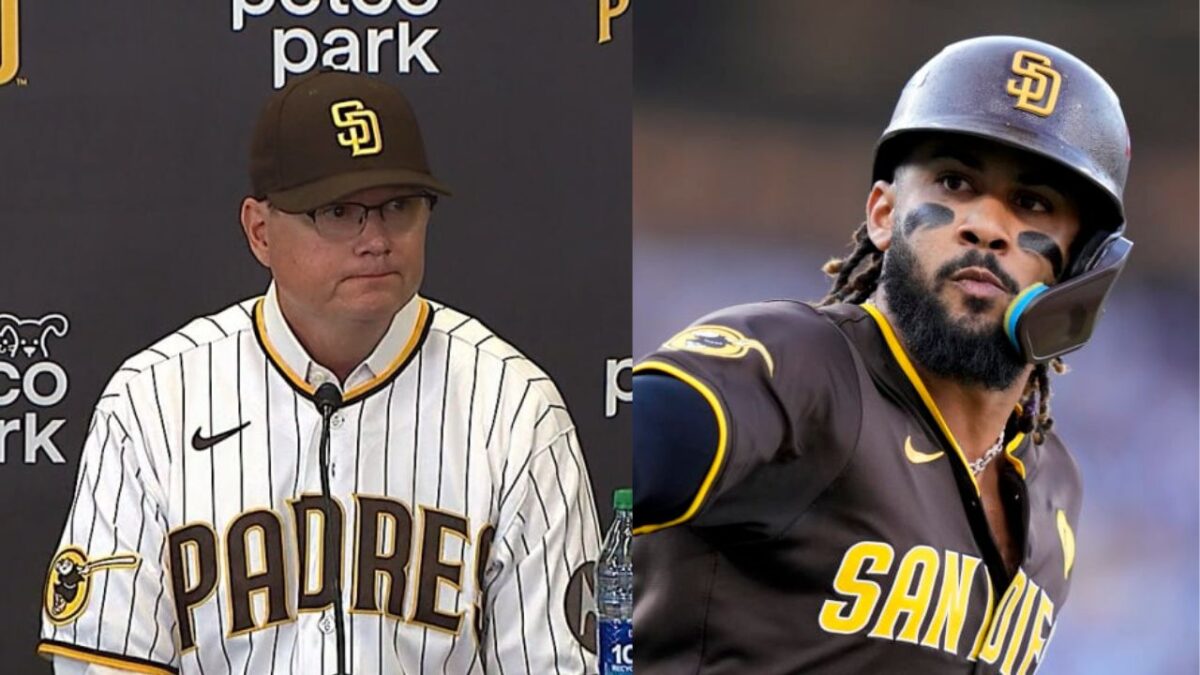 Manny Machado Warns Dodgers to Pray for Fernando Tatis Jr.'s Health as Benches Get Clear in Series Finale 2 Mike Shildt and Fernando Tatis Jr.