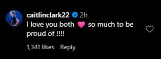 Caitlin Clark's reply