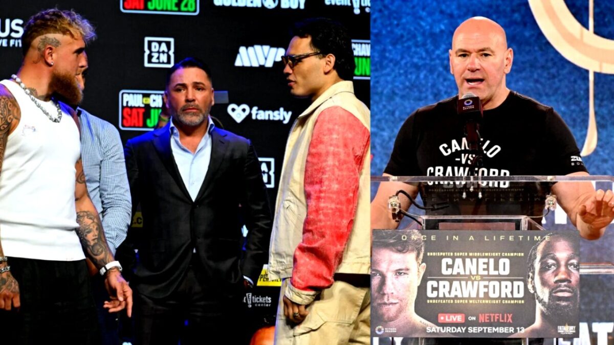 Jake Paul Rips Canelo Alvarez’s "Goofy" Dinner Date With 'Enemy' Before Media Launch Presser 1 Jake Paul's next showcase dumbed down by UFC CEO