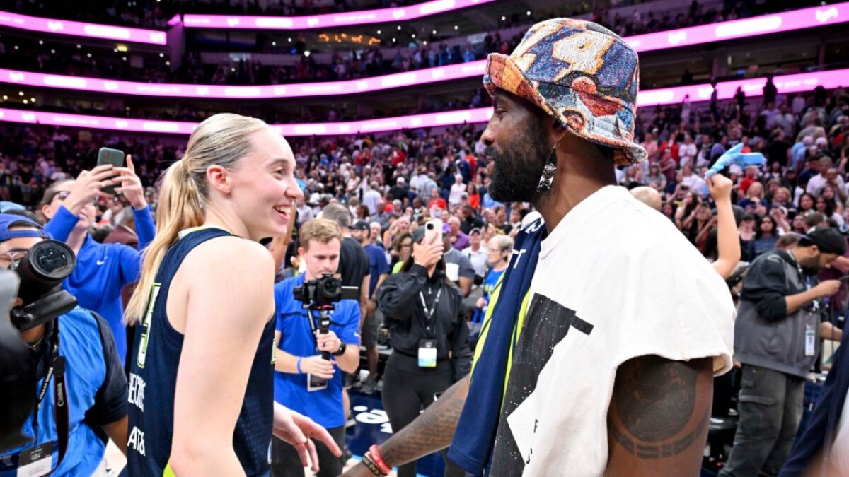 Paige Bueckers Fulfils Her Wish Meeting Kyrie Irving after Loss to Caitlin Clark-less Fever 1 Paige Bueckers with Kyrie Irving
