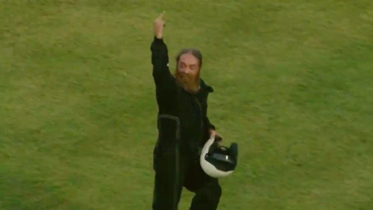 (Video) Police Gets Involved "As Hell Broke Loose" in Bowman Gray Following Wild Stock Car Race Finish 1 Zach Staley flips off Brad and Emily Lewis at Bowman Gray Stadium