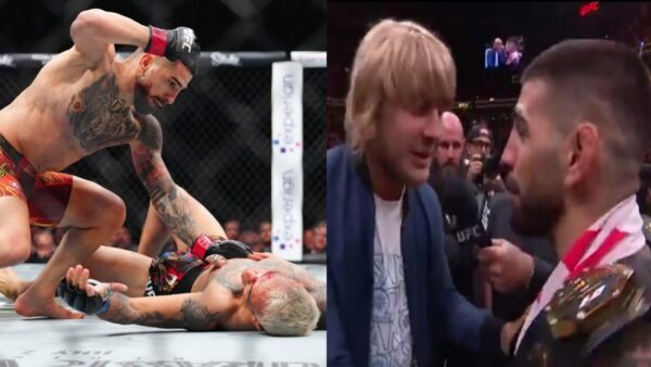 Ilia Topuria Shoves ‘Blonde B**ch’ Paddy Pimblett after Destroying Charles Oliveira at UFC 317