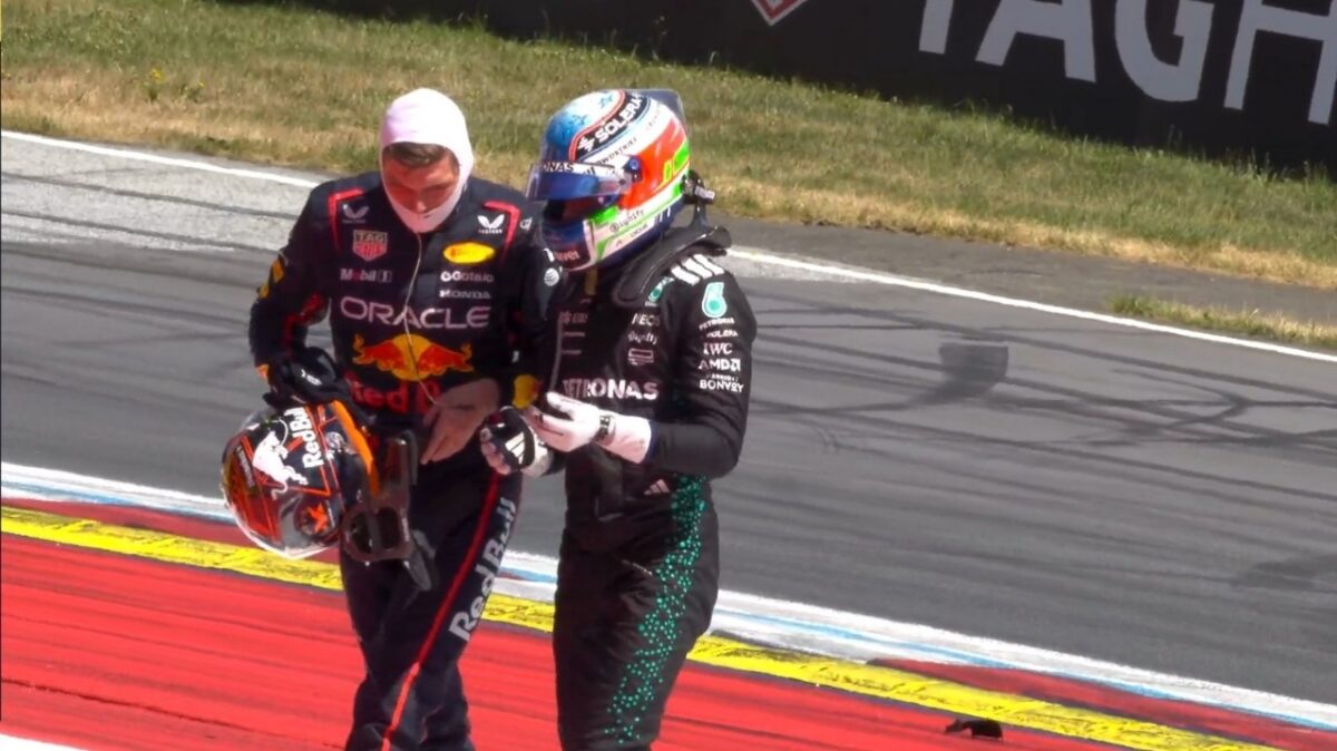 (Video) "Idiots" Max Verstappen FURIOUS After Kimi Antonelli Takes Him out at Austrian GP 1 Max Verstappen and Kimi Antonelli after colliding at Austrian GP