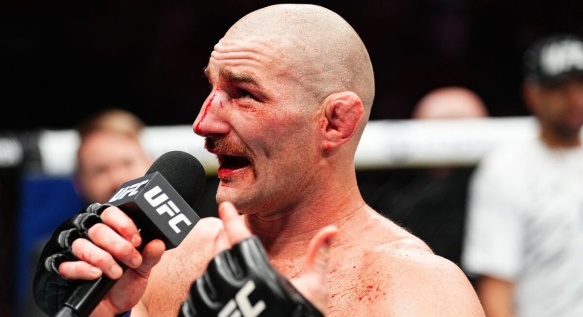 UFC Star Sean Strickland Causes Chaos after Entering Cage to Beat Up Teammate's Opponent 1 Sean Strickland reacts to his viral brawl