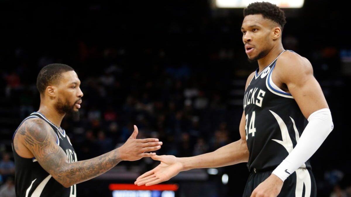 Giannis Antetokounmpo and Damian Lillard