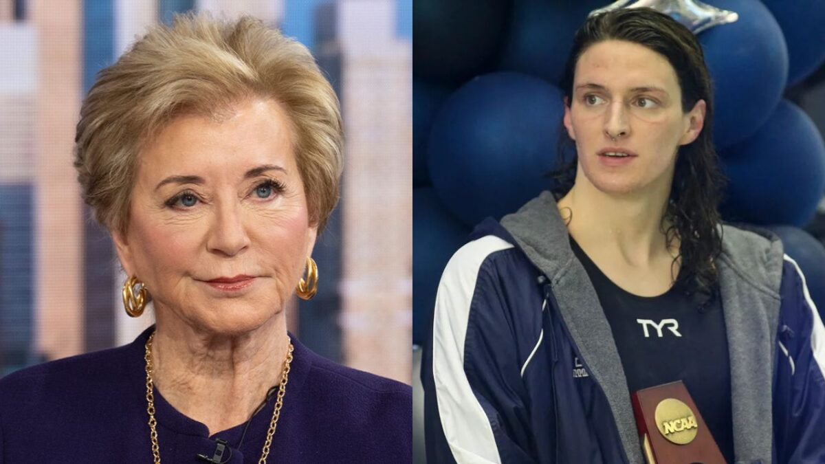 Linda McMahon and Lia Thomas