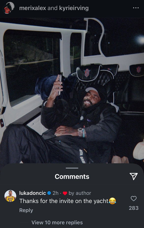 Luka Doncic comments on Kyrie Irving's post