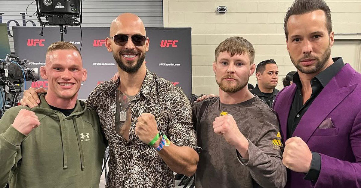 Andrew Tate and his brother at UFC 313 