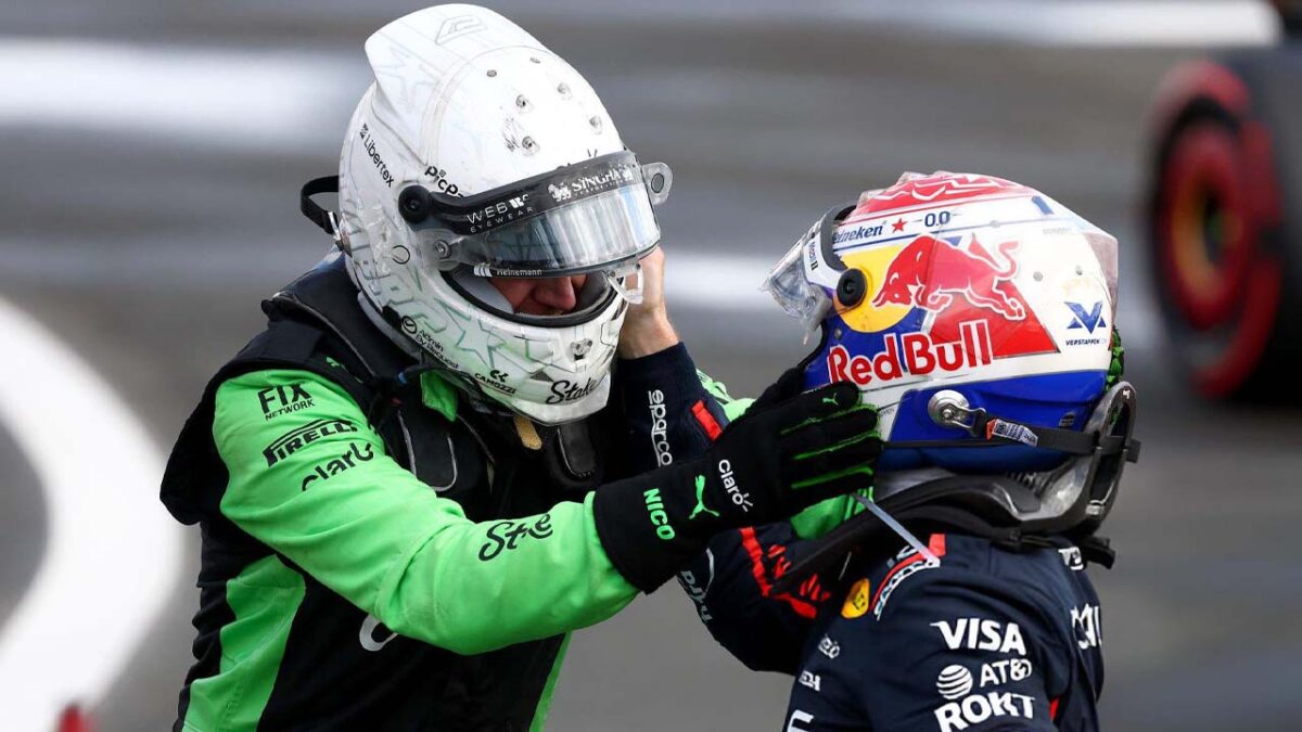 Max Verstappen Declares His Results 'Don't Matter' After Dismal British GP 1 Max Verstappen and Nico Hulkenberg at the British GP (via Getty)