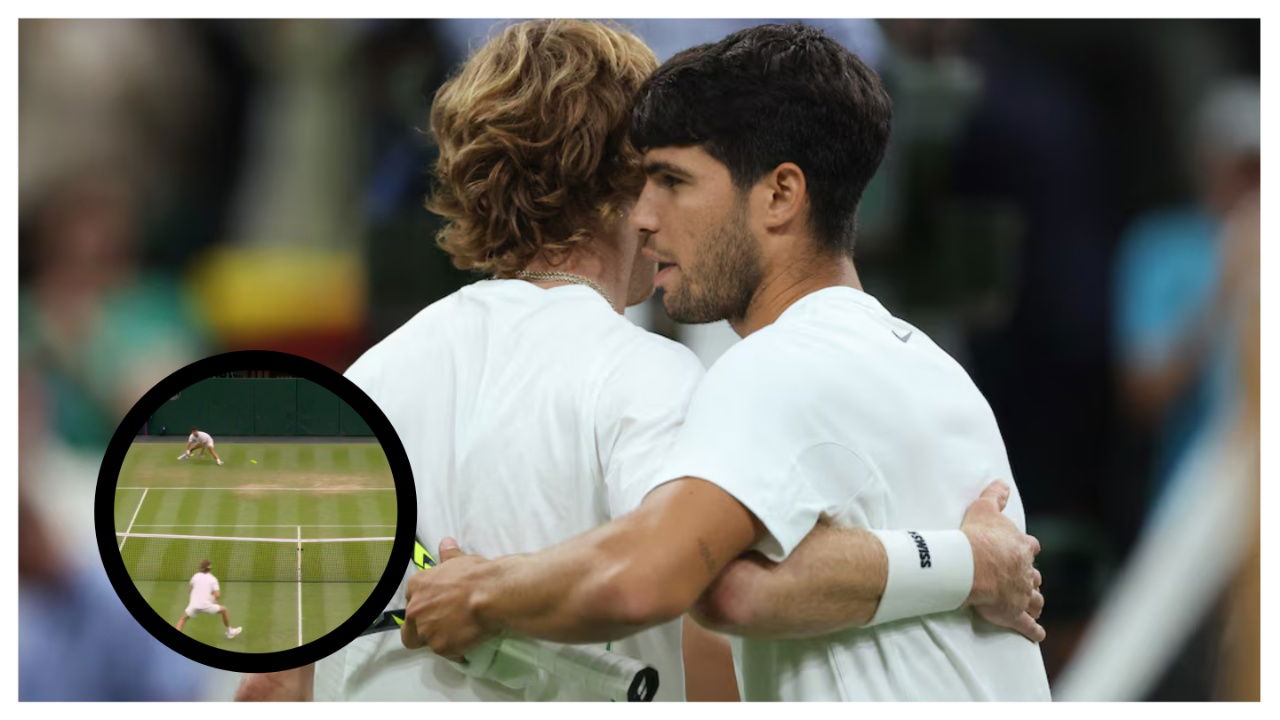 (Video) Carlos Alcaraz Shows Insane Defensive Skills During a Rally Against Andrey Rublev at Wimbledon