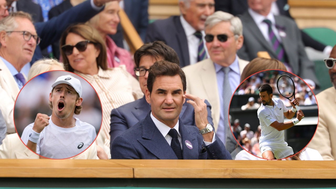 (Video) Roger Federer in Attendance to Watch Novak Djokovic Against Alex de Minaur at Wimbledon