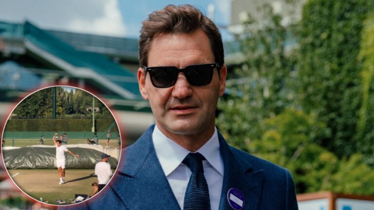 (In Images) Roger Federer Tests New Wilson Rackets During Practice at