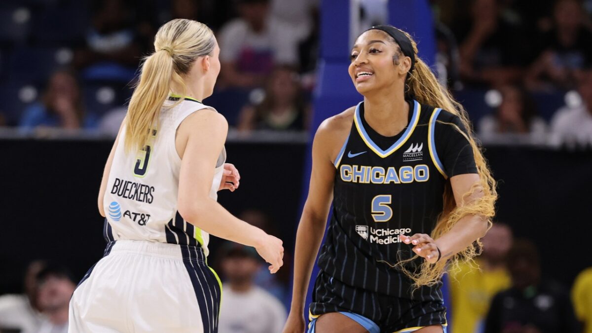 Angel Reese and Paige Bueckers in their last game