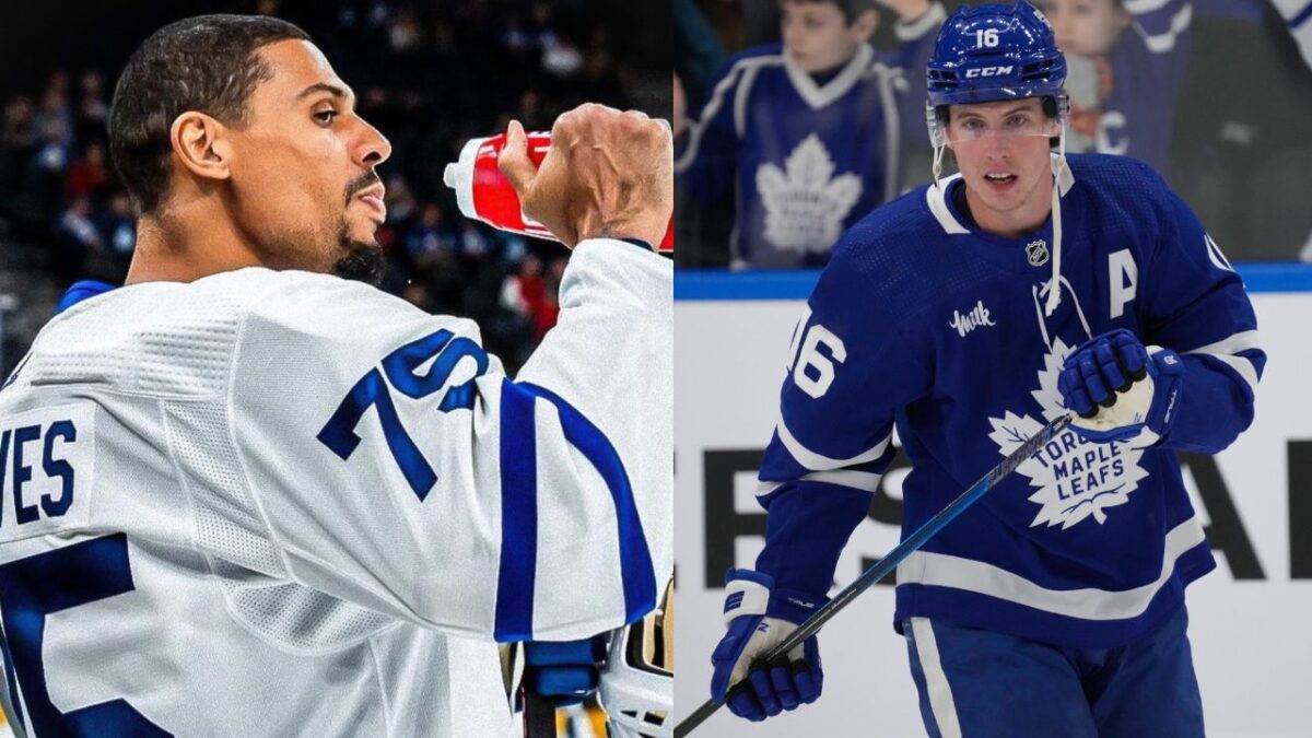 Ryan Reaves and Mitch Marner