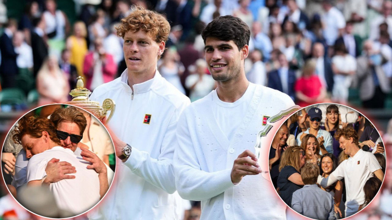 Jannik Sinner Says Family Watching Him Beat Carlos Alcaraz and Lift Wimbledon is ‘Very Emotional’