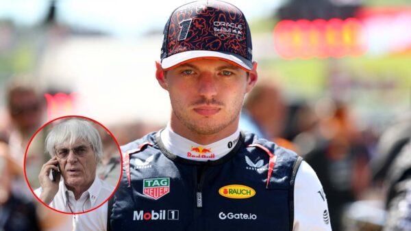 Max Verstappen (via Red Bull), Bernie Ecclestone (via Getty)