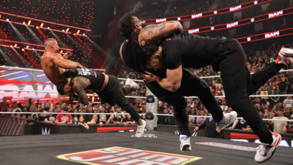 (Video) Jey Uso Joins Forces with Roman Reigns to Take down Seth Rollins’ Lackeys on Raw