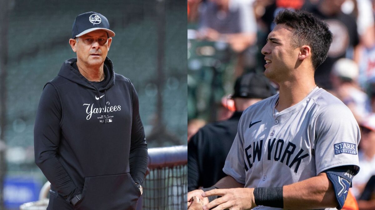 Aaron Boone BLASTS Media While Defending Yankees Players Following Recent Struggles 1 Aaron Boone and Anthony Volpe