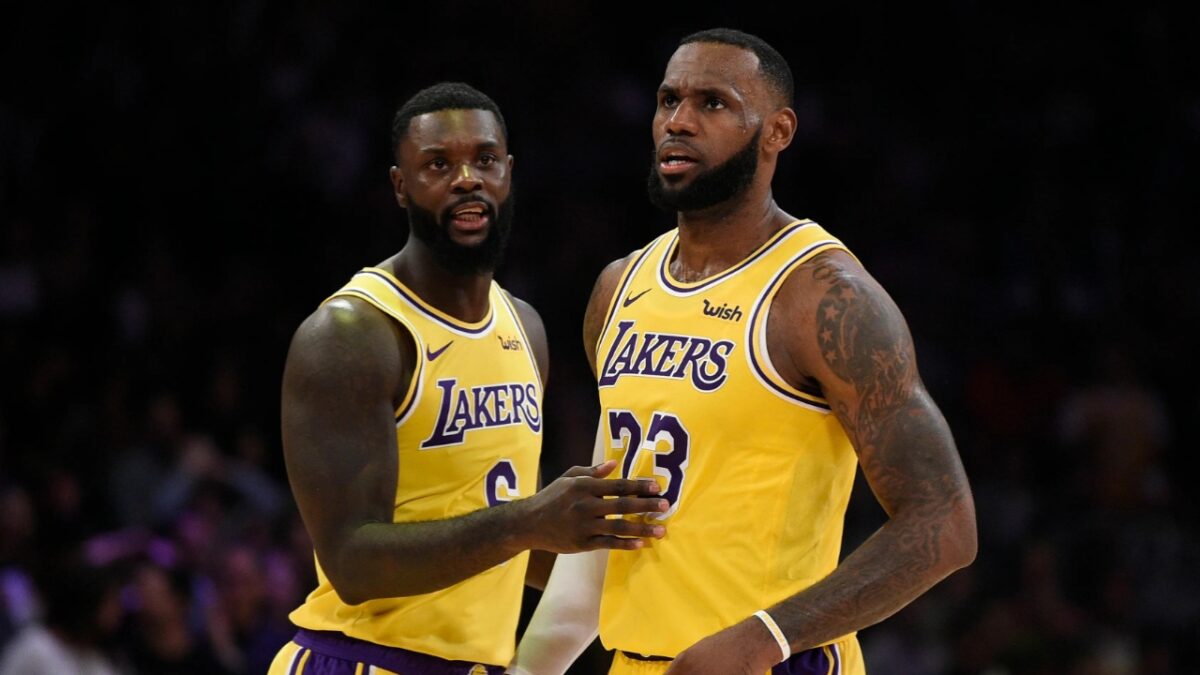 LeBron James and Lance Stephenson with the Lakers